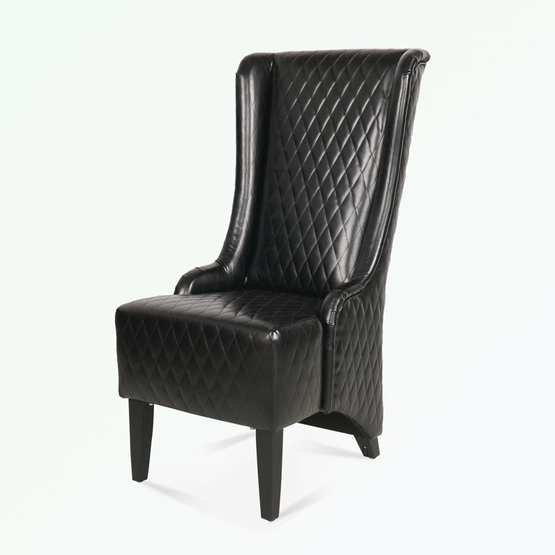 Rivah Upholstered Wingback Chair, White Faux Leather, 2