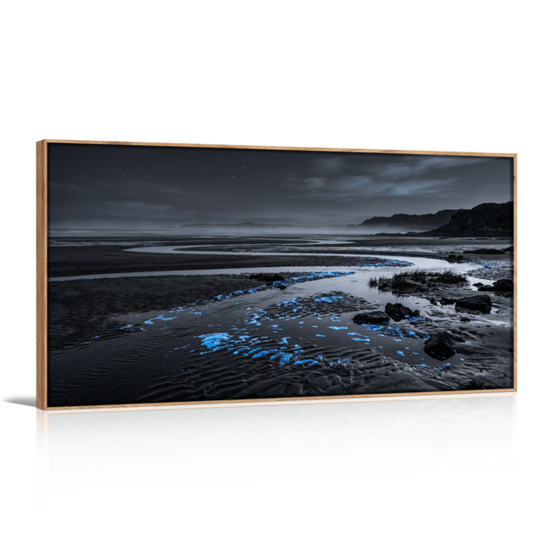 «Night Ocean», ensemble de 1 reproduction d'art sur toile, L 40 po x H 20 po, Naturel