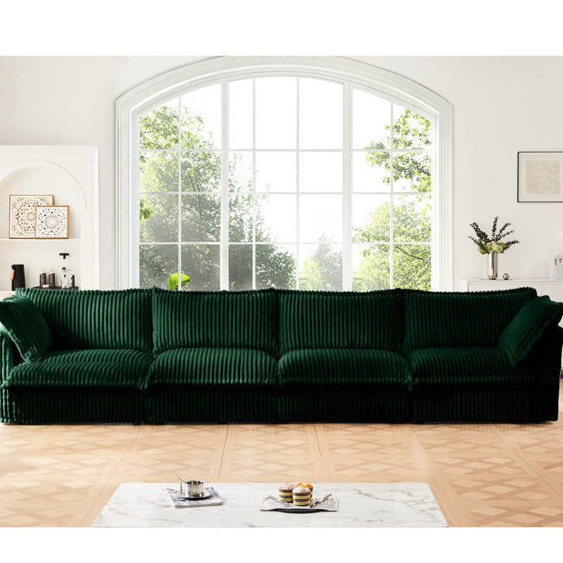 4 places avec housse amovible, velours côtelé extra profond pour la maison, canapé de salon à assise moelleuse et mobilier confortable