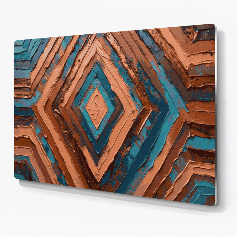 Art mural noir en métal à motif de chevrons du sud-ouest 221, 20" H x 24" W