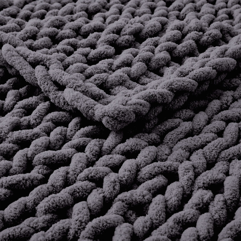 Jeté en laine Peace Nest Chunky Knit, Gris