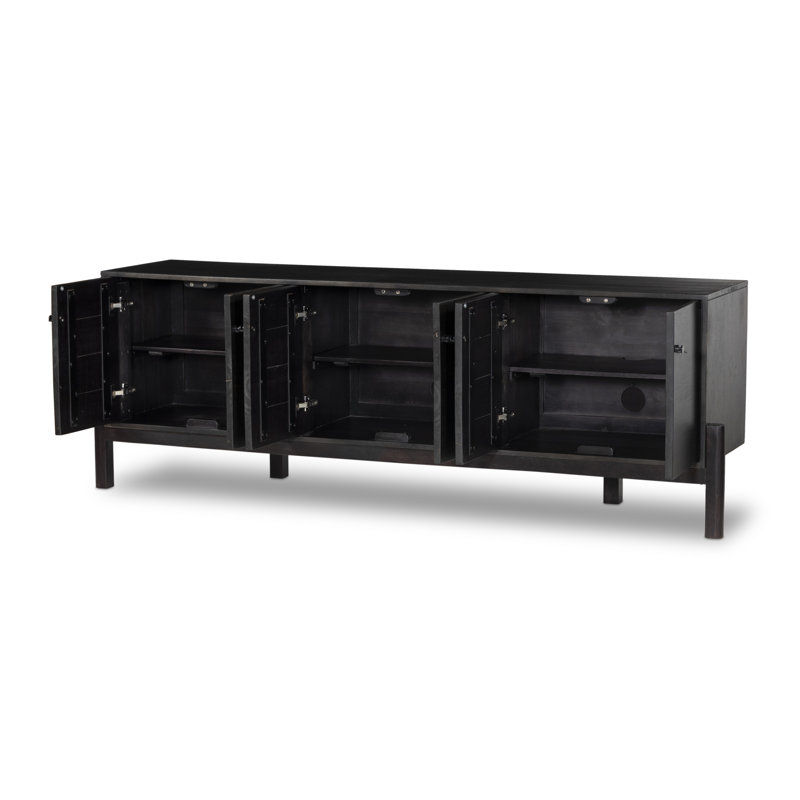 Reza Media Console, Worn Black Parawood