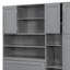 Lit escamotable avec rangement et armoire de rangement moderne en bois aggloméré gris pour la maison