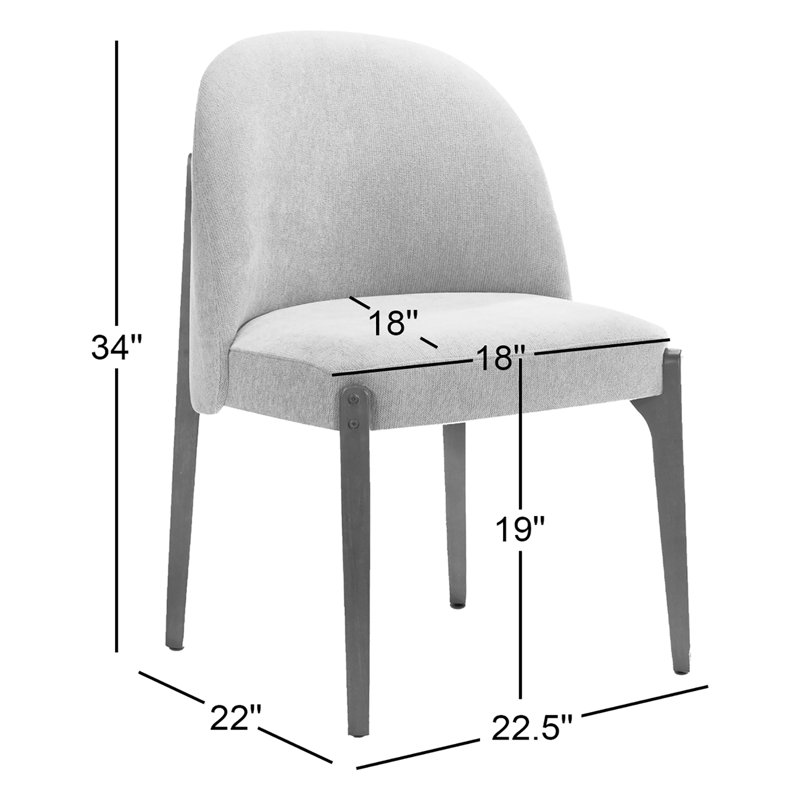 Chaise de salle à manger Pietta, Gris Luna