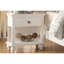 Modern Bedroom Side Shelf With 1 Nightstand In White Finish - Poplar Wood And Bedside Table Open
