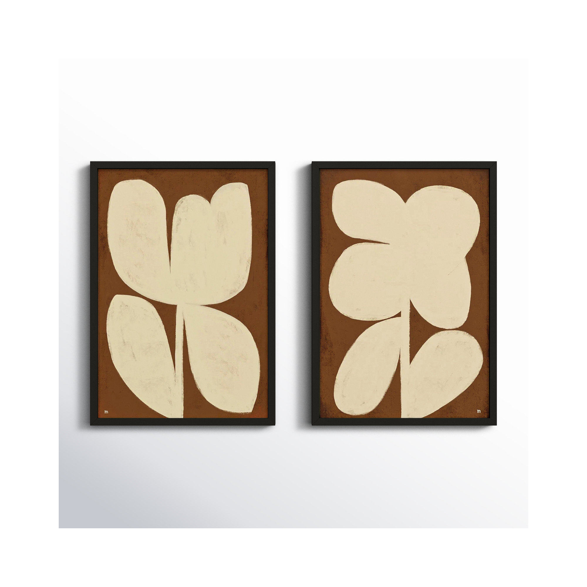 Flower Set Of 2 by StudioM, Black Framed, 20" H x 14" W x 1.25" D