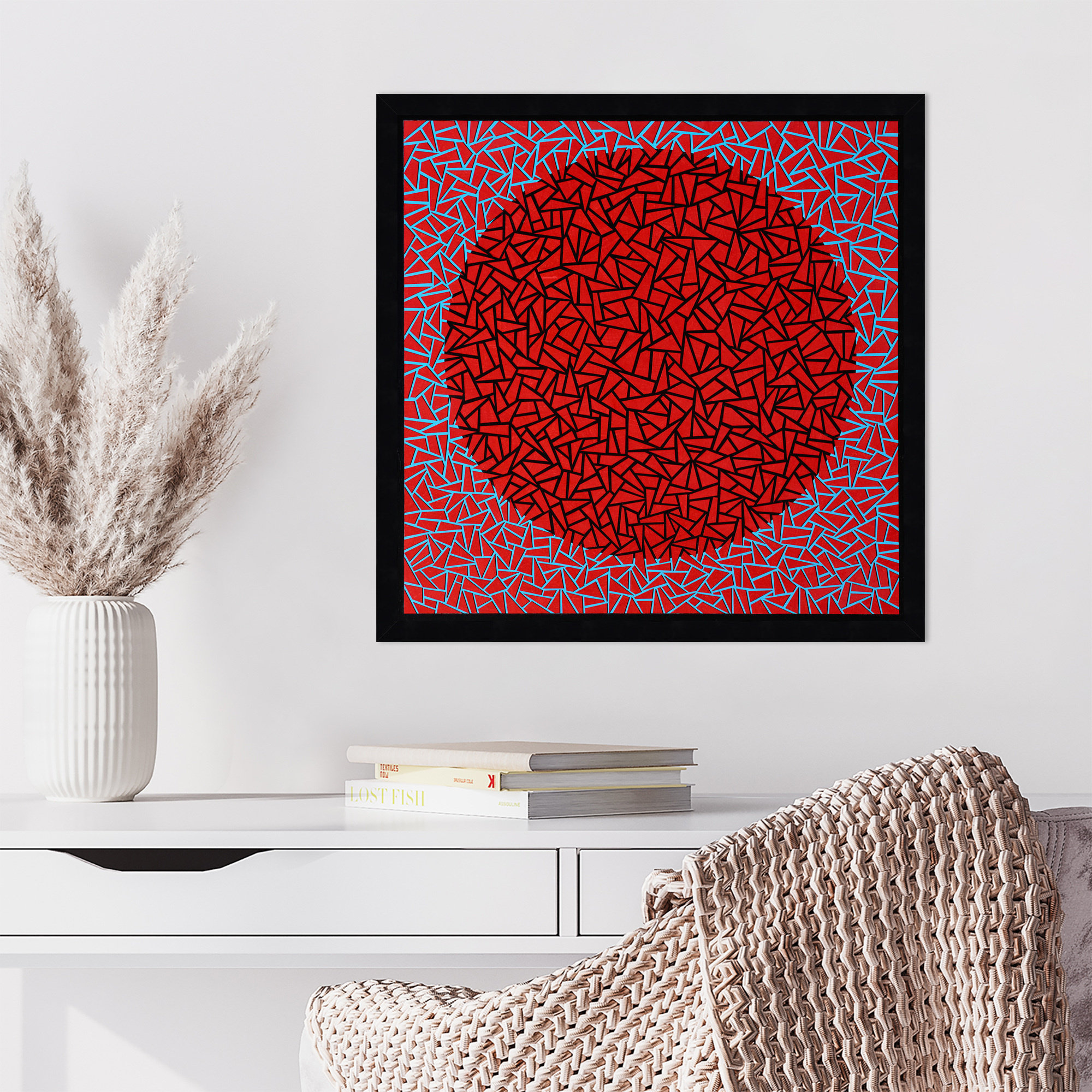 Gods Navel by Alex Dunn, 21" H x 21" W x 1" D, Black