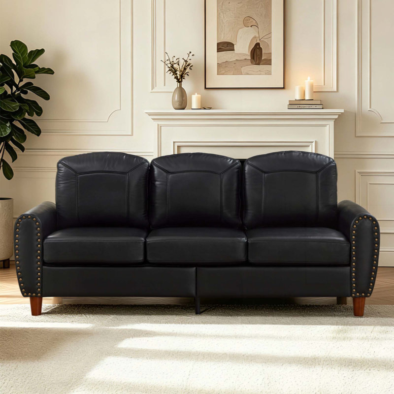 Canapé 81,5 po Classic, Cuir PU noir respirant