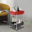 Chariot de rangement roulant à 2 niveaux avec tablettes en verre, chariot utilitaire en métal avec roues et poignée, organisateur moderne pour la cuisine, le salon, la chambre à coucher-105646516
