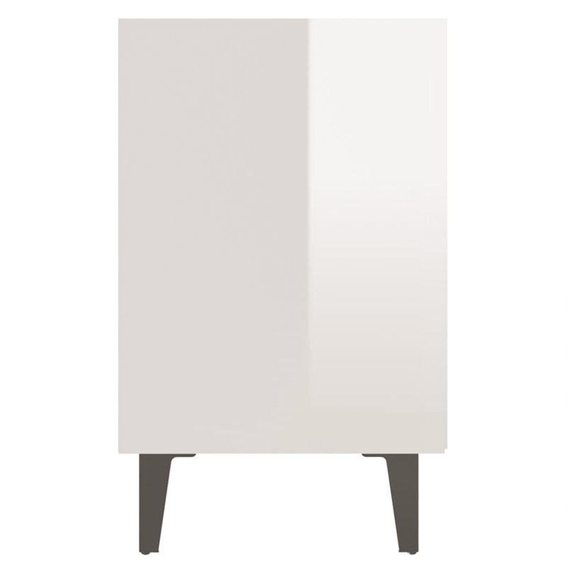 Southsea 40 cm W Bedside Table, High Gloss White, Set of 2