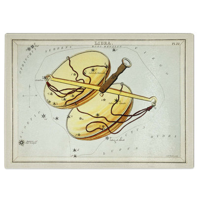 Tempered Glass Astronomical Zodiac Chart of the Libra Chopping Board