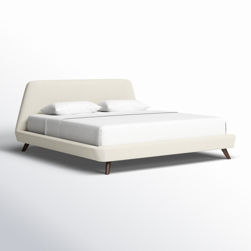 Henry Upholstered Platform Bed, King, Beige