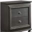 Metallic Grey Nightstand with 2 Drawers