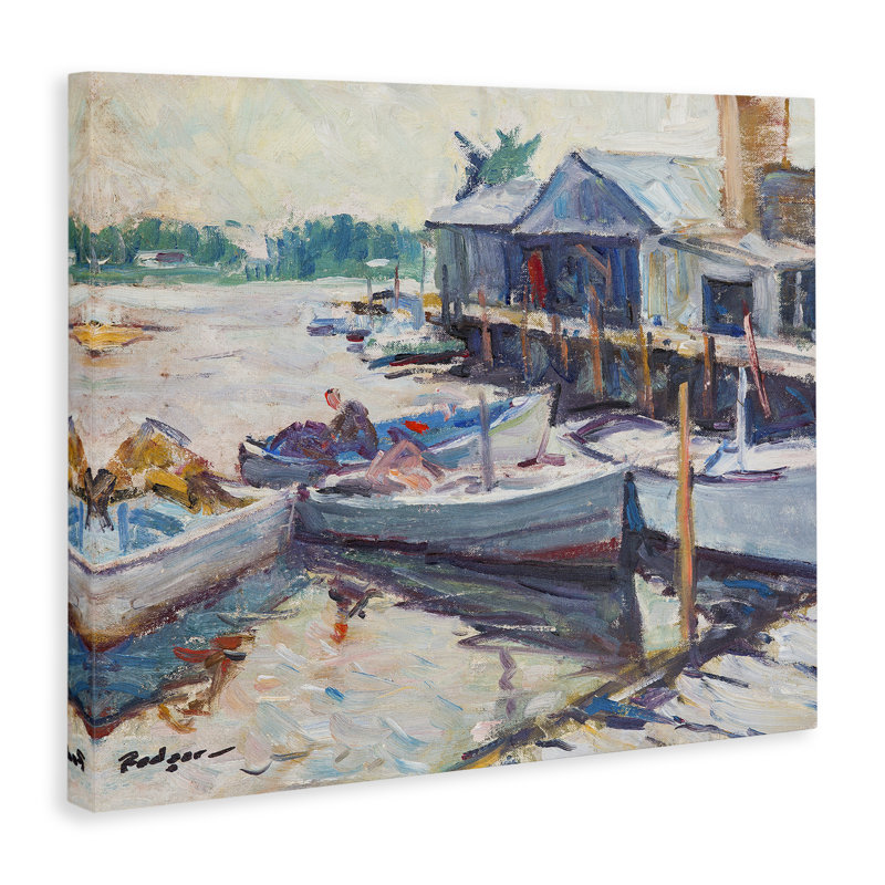«Scenic Boat Marina» par Richard H. Rodgers, H 36 po x l 48 po