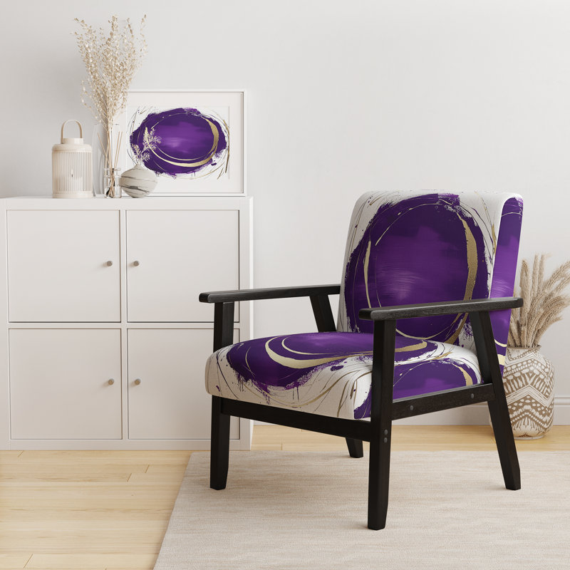Fauteuil d'appoint rembourré «Giampaola - Gold Circle», Or/mauve