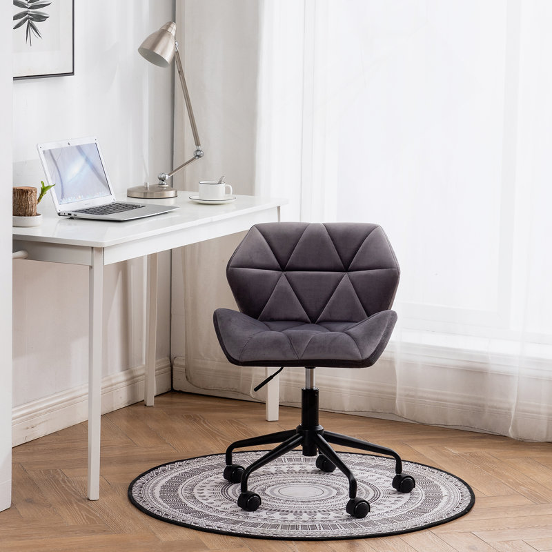 Chaise de bureau pivotante touffetée réglable, gris, Gris