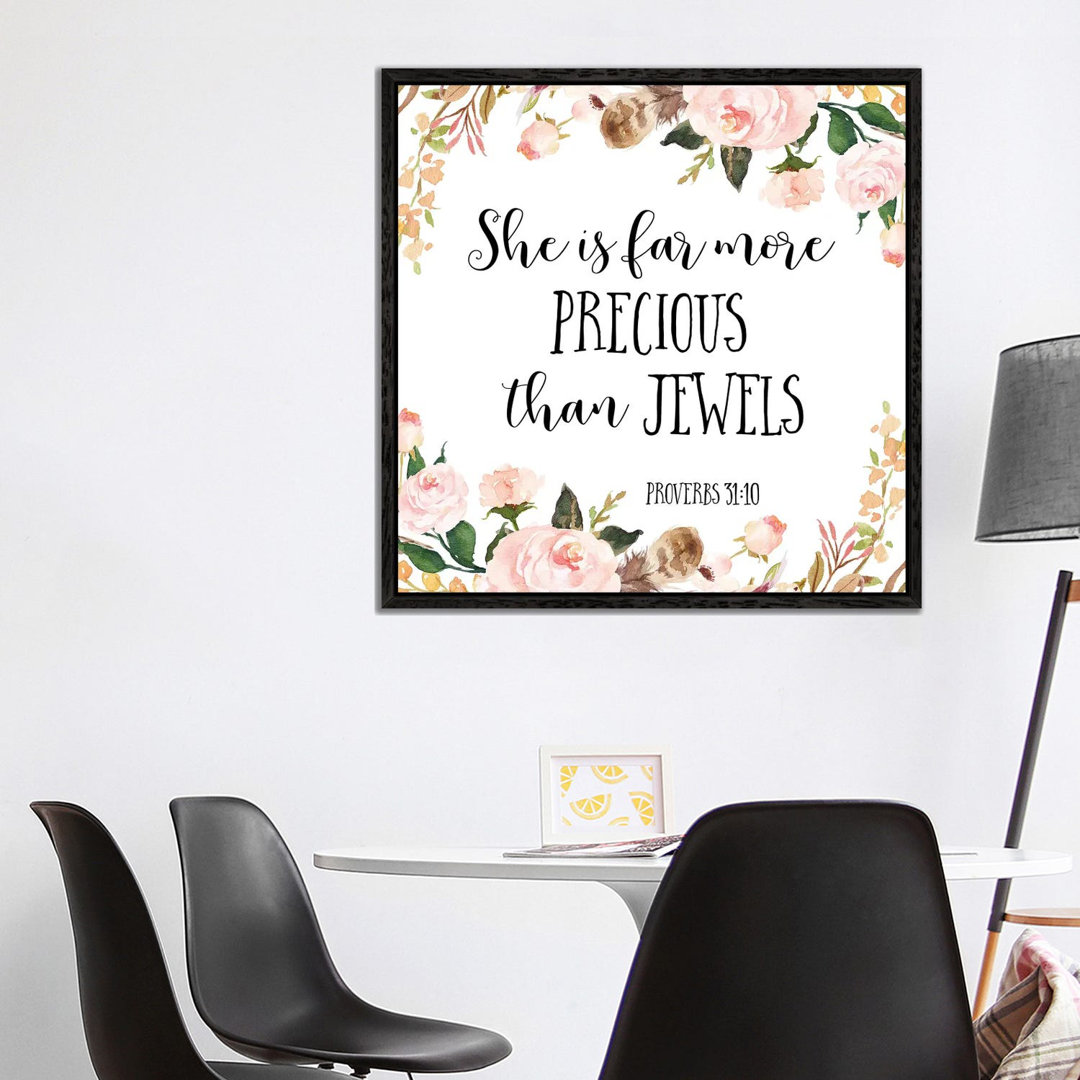 She Is Far More Precious Than Jewels, Proverbs 3:15 - Print on Canvas