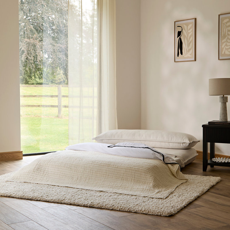 2 Seater Sofa Bed - Boucle, White, Double