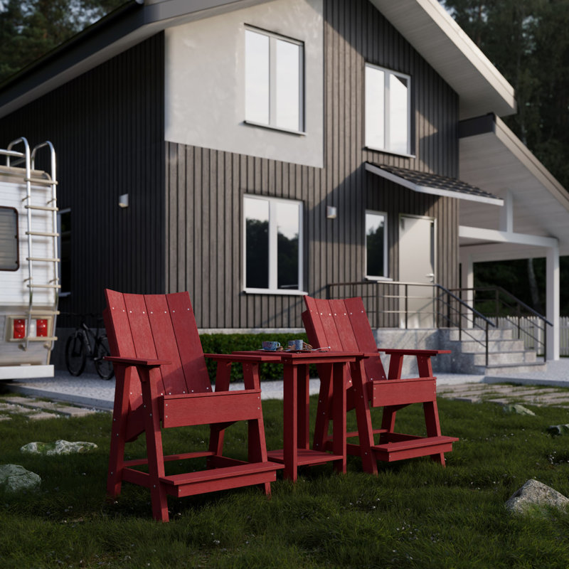 Chaise haute Adirondack contemporaine, Rouge cardinal