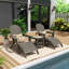 Chaise Adirondack pliante en plastique avec repose-pieds et table Arrlo-88432476