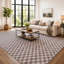 Tapis d'intérieur antidérapant, lavable à la machine, à damier miniature, couleur noyer.-1002931528-1002931529