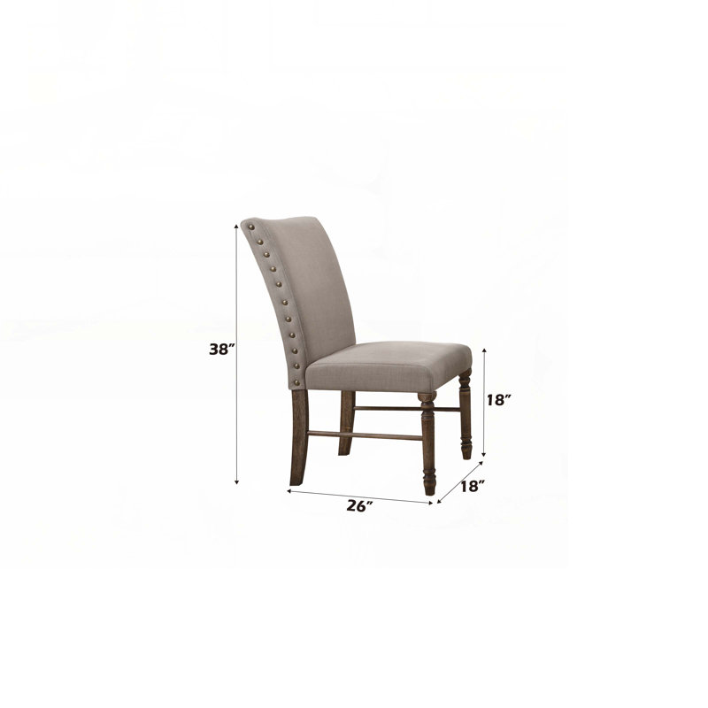 Chaise rembourrée en lin