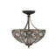3-Light Drum Crystal Semi Flush Mount