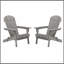 Ensemble de 2 chaises Adirondack pliantes en bois pour l'extérieur avec chaise de patio en bois pré-assemblée pour terrasse