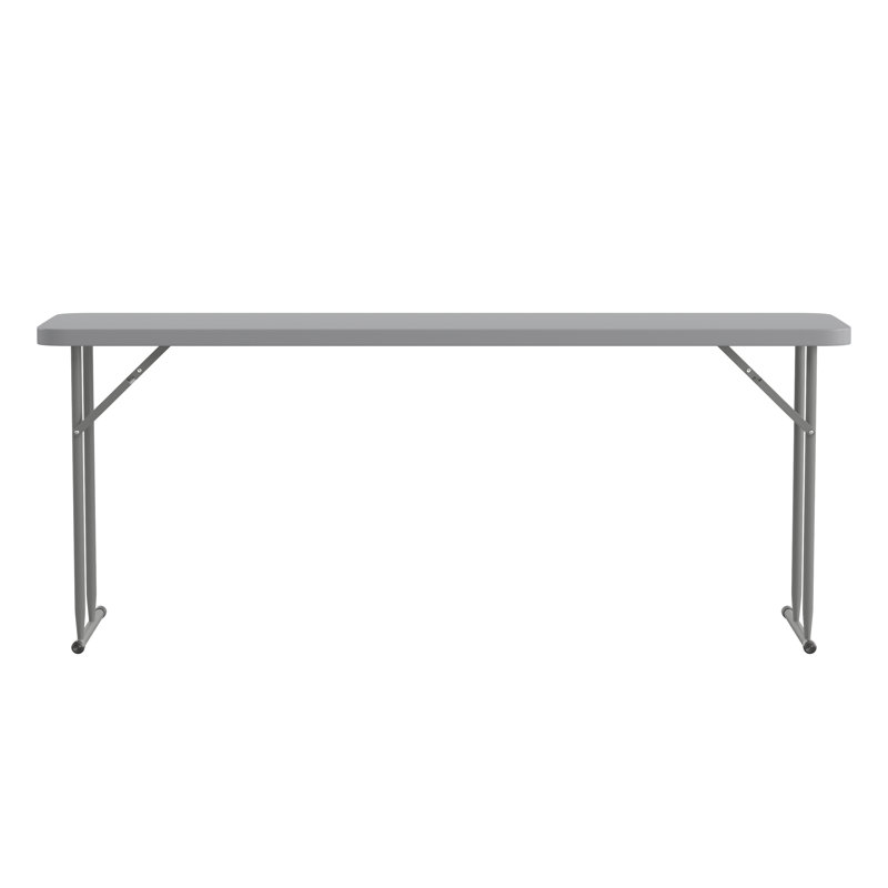 Parker Rectangular Plastic Folding Training and Event Table, Gray, 29" H x 70.8" W x 18" D