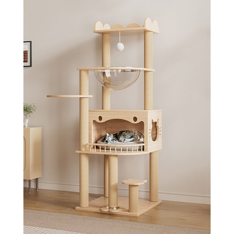 Arbre à chat en bois massif Minimalist
