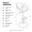 Tabouret de bar pivotant Mid-Century-92729667