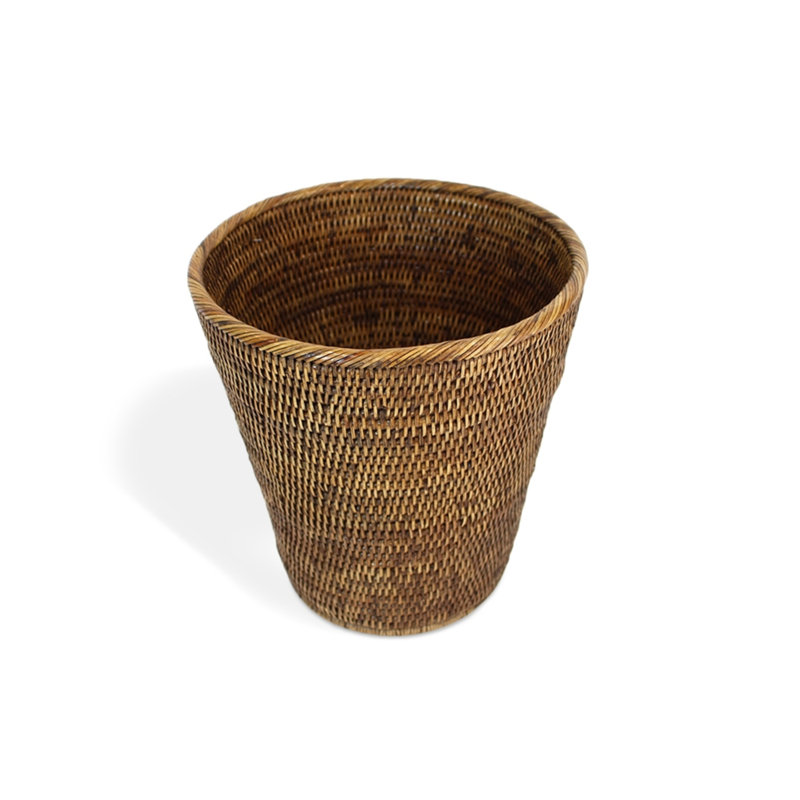 Petite poubelle ronde, Brun antique