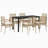 Hokku Designs 5 Piece Patio Dining Set With Cushions Beige Poly Rattan-1078165257-1078165256-1078165260