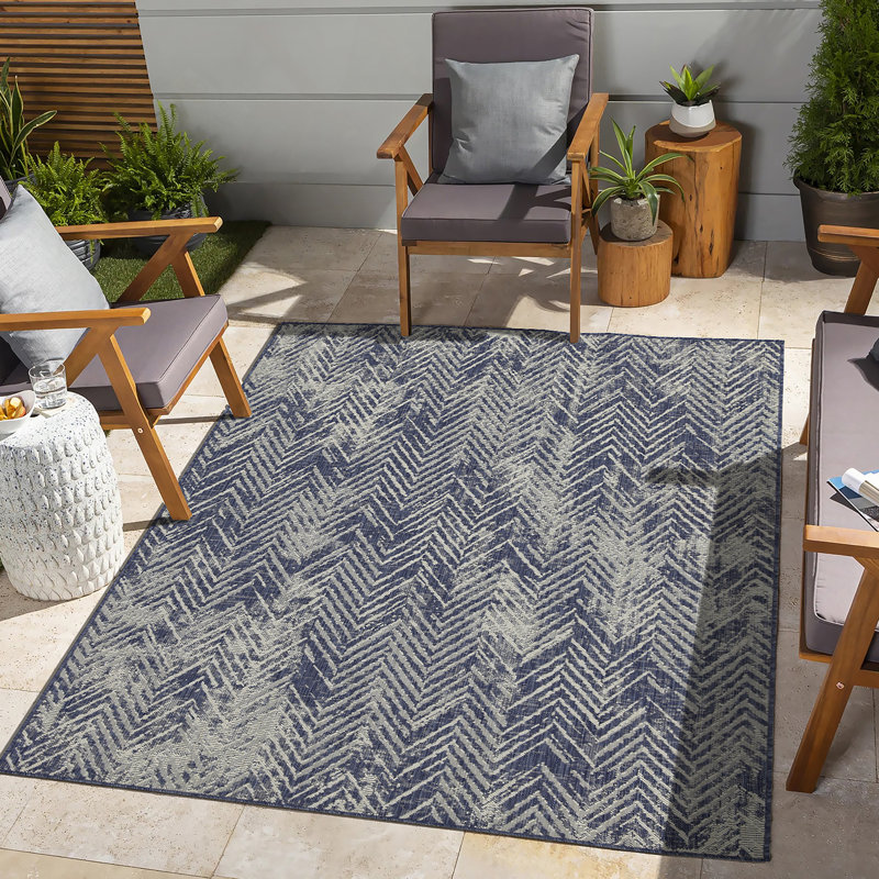 Tapis intérieur / extérieur bleu Sunshine, Tapis de couloir 2 pi 7 po x 7 pi 3 po