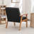 Nordic Style Solid Wood Upholstered Armchair-147186082