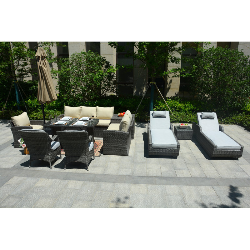 Algird 10 - Person Patio Conversation Set with Cushions