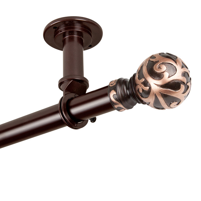 Tringle à rideaux simple réglable 1 po Addiel, 28" - 48", Bronze