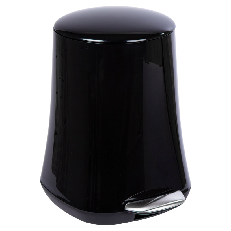 Poubelle à pédale 1,3 gallons en plastique, Noir