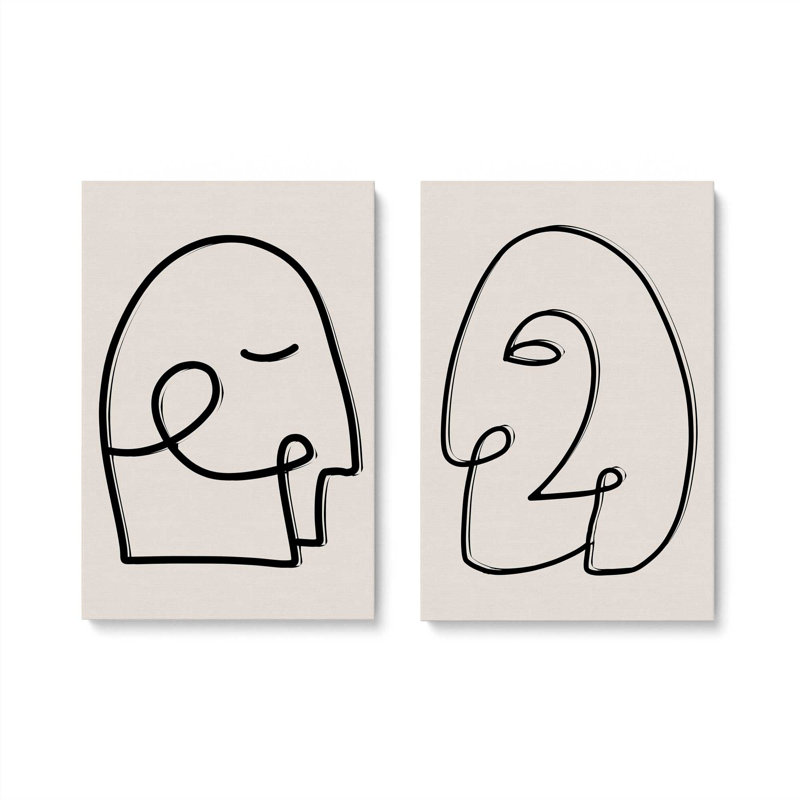 «Mindful Gaze», 2 pièces sur toile, Toile tendue, H 12 po x l 8 po x P 1,25 po