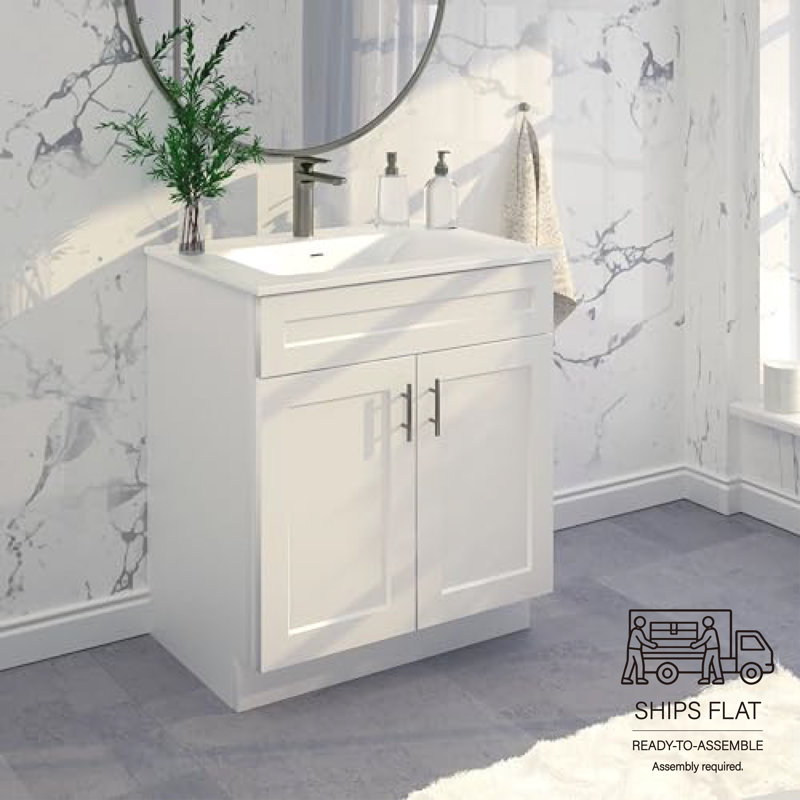 Armoire de base de meuble-lavabo simple 30 po Shaker