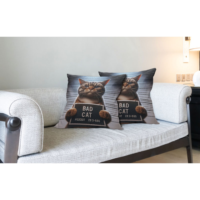 Coussin décoratif réversible en tissu, Carré, H 18 po x l 18 po