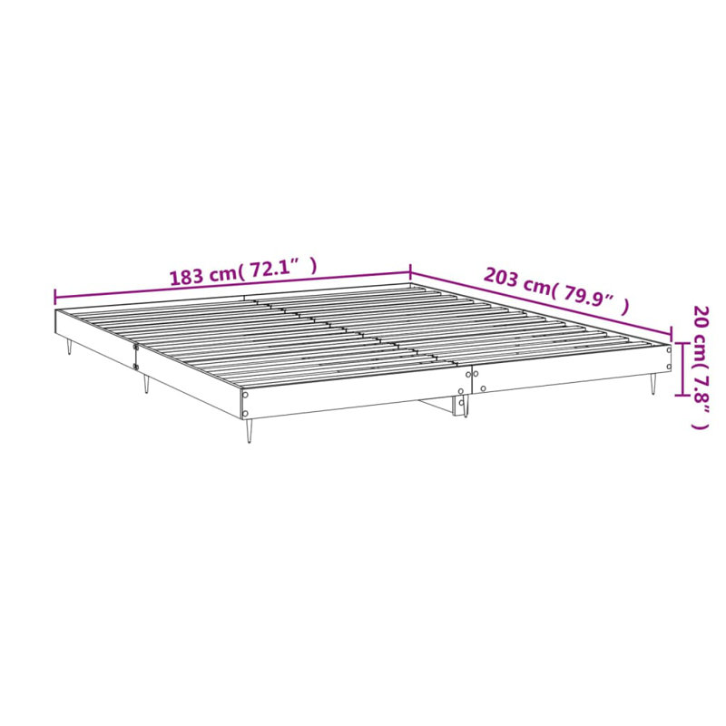 Loginov Bed Frame, 75 x 190cm, Brown Oak