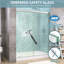 Porte de salle de bain double coulissante en demi-cadre avec verre trempé 50 po - 54 po x H 72 po-103621386