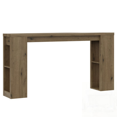 Farmhouse Console Table with Open Shelves, Long Sofa Table with Storage, Accent Wooden Rectangular Entryway Table for Entrance, Hallway, Living Room