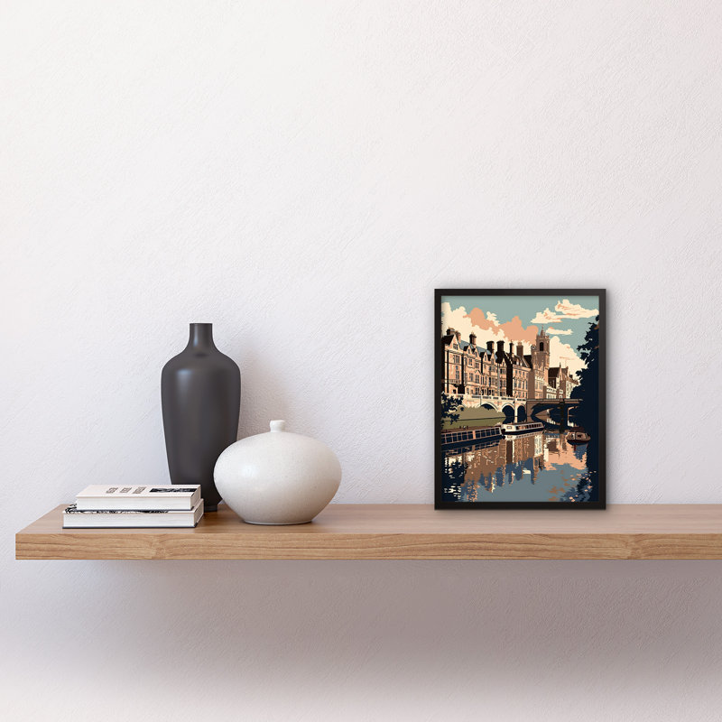 Aalyna River Cam and University of Cambridge Buildings 1 Piece Single Picture Frame Wall Art