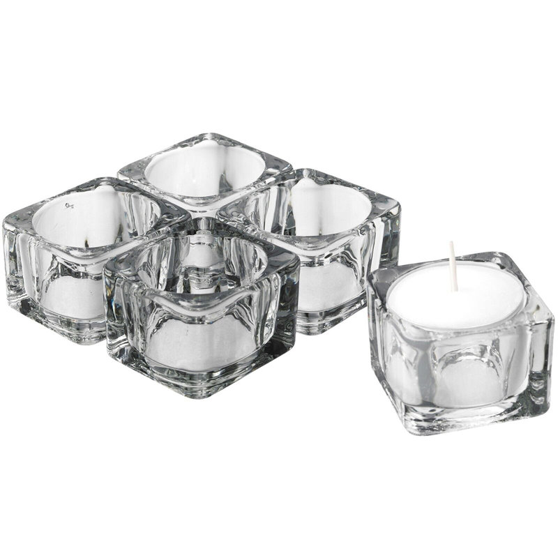 5 Piece Glass Tealight Holder Set