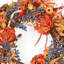 Couronne artificielle d'automne 24 po pour la porte de l'Action de grâce, pivoine et feuillage d'automne