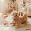 Cheval à bascule en peluche pour enfants avec siège de soutien à 3 côtés, base en bois, capacité de 68 kg (150 lb) pour la chambre d'enfant, la chambre à coucher et la salle de jeux