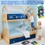 Lit simple en bois massif pour enfants avec tiroirs et garde-corps, conception inspirée du ciel nocturne-647858182