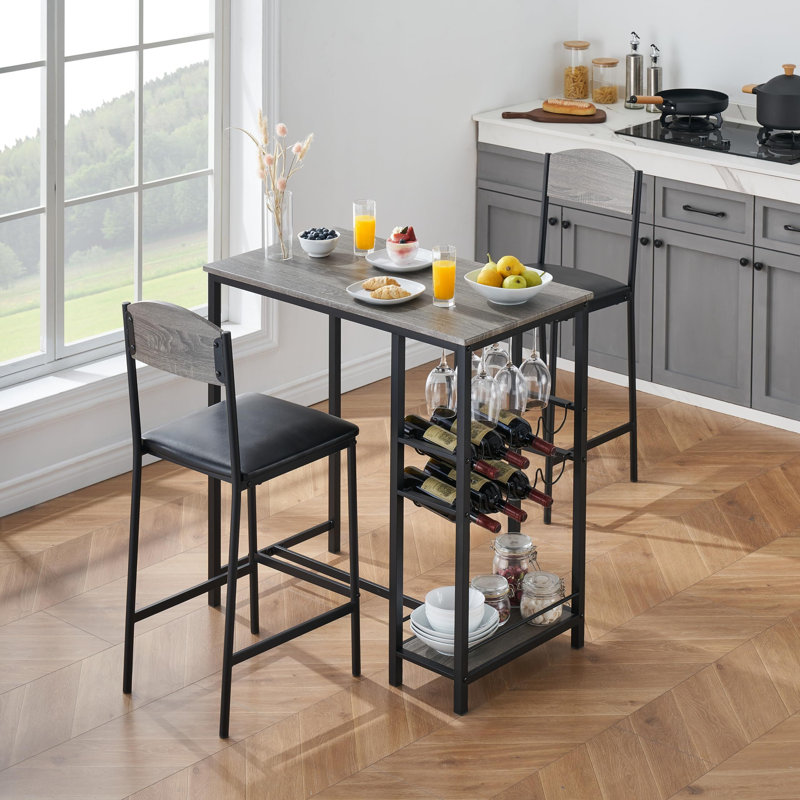 Ensemble de salle à manger rectangulaire pour restaurant L 36,2 po x l 19,6 po, Gris / noir